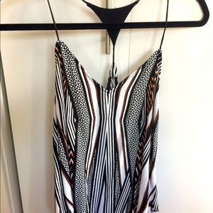 NWOT Bardot Silk Tank Top Racer Back Black